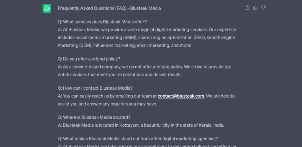 FAQ – Frequently Asked Questions Generator | ChatGPT